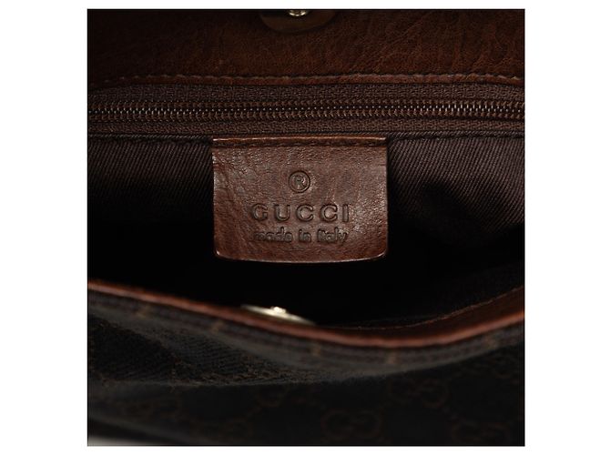 Borsa a tracolla Gucci in denim GG marrone Marrone scuro - vista 5