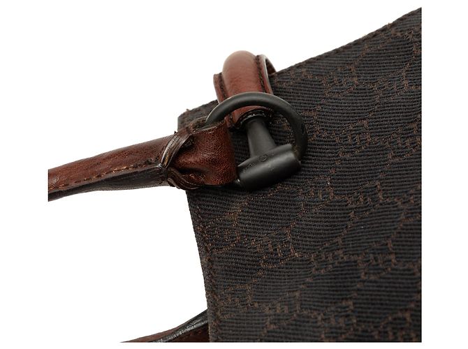 Borsa a tracolla Gucci in denim GG marrone Marrone scuro - vista 6