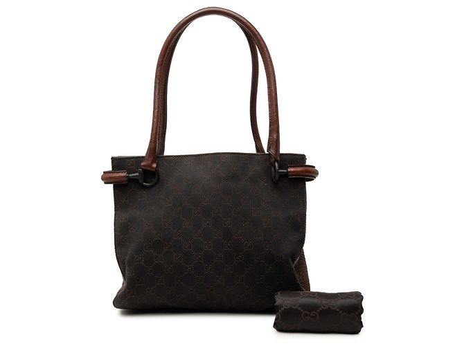 Borsa a tracolla Gucci in denim GG marrone Marrone scuro - vista 8