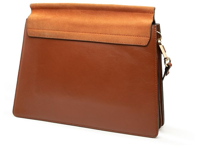 Chloé Faye Crossbody in vitello e camoscio marrone Medium - vista 2