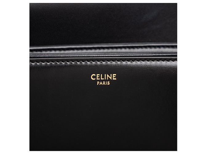 Céline Celine Black Classique Shiny Calfskin Triomphe Crossbody Schwarz - Ansicht 5