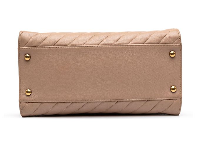 Chanel Beige CC Diagonal Steppeneffekt Ziegenleder Tote Bag - Ansicht 3