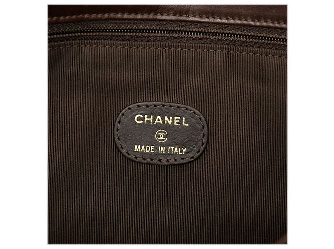 Clutch a Busta Chanel in Pelle di Vitello Liscia Marrone CC Marrone scuro - vista 5