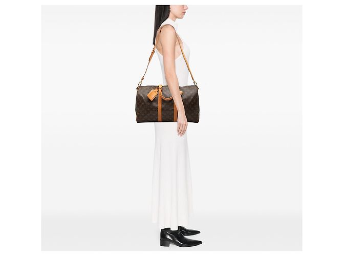 Louis Vuitton Brown Monogram Keepall Bandouliere 45 Marrone - vista 7