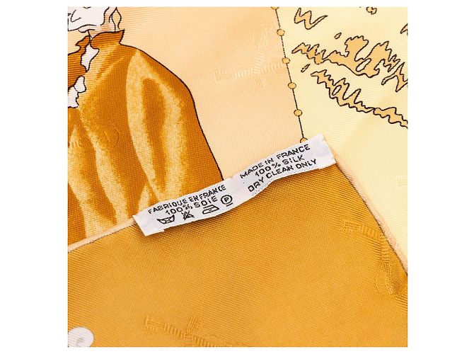 Hermès Brown Le Carnaval de Venise Seidentuch 90 Braun Hellbraun - Ansicht 3