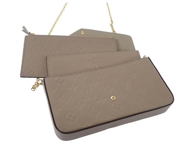 Pochette Félicie Louis Vuitton Brown Monogram Empreinte Pochette Felicie Marrone Taupe - vista 10
