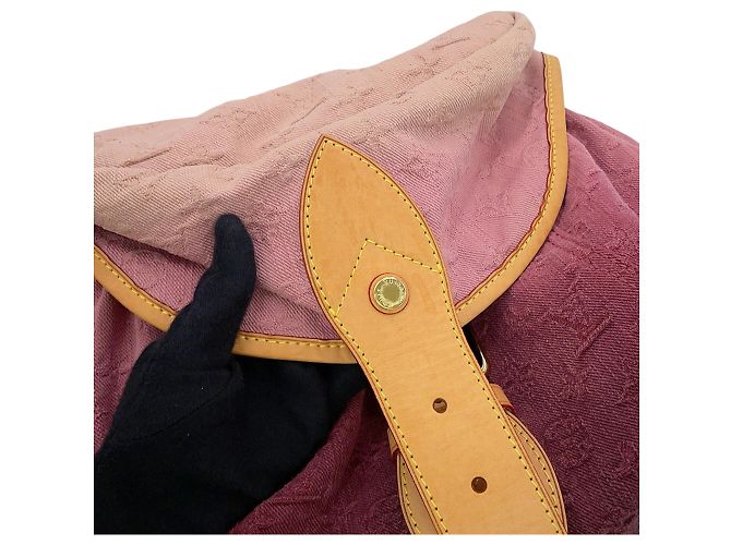 Louis Vuitton Pink Monogram Denim Sunshine Rosa - vista 8