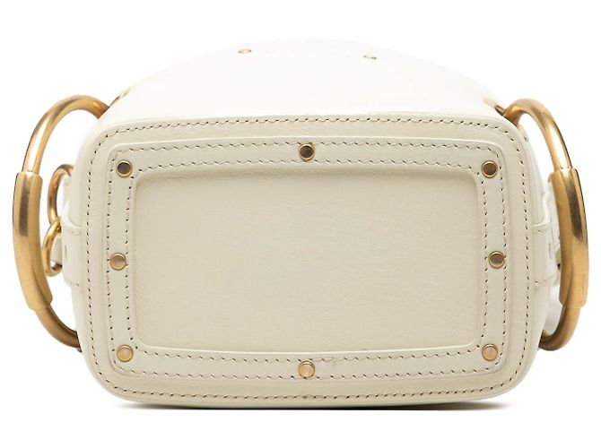 Mini Bolsa Bucket Roy Chloé em couro de bezerro branco Fora de branco - vista 3