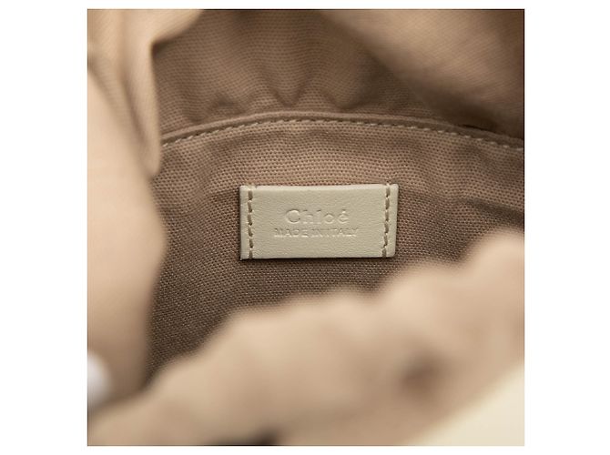 Mini Bolsa Bucket Roy Chloé em couro de bezerro branco Fora de branco - vista 5