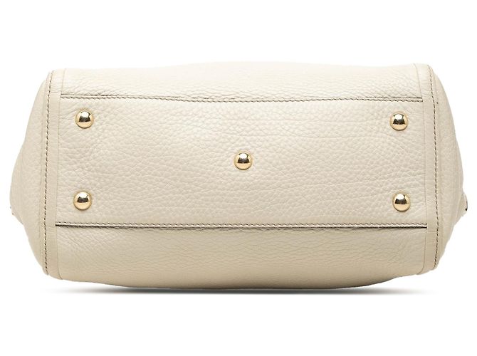 Borsa Satchel Gucci Soho Cellarius Piccola in Pelle di Vitello Bianca Bianco Crudo - vista 3