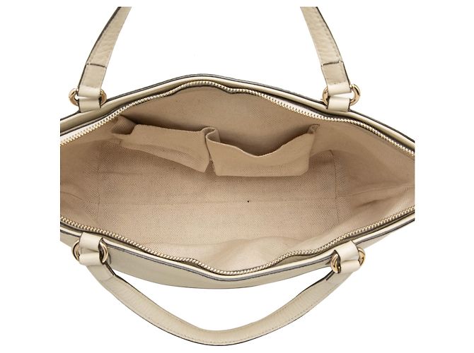 Borsa Satchel Gucci Soho Cellarius Piccola in Pelle di Vitello Bianca Bianco Crudo - vista 4