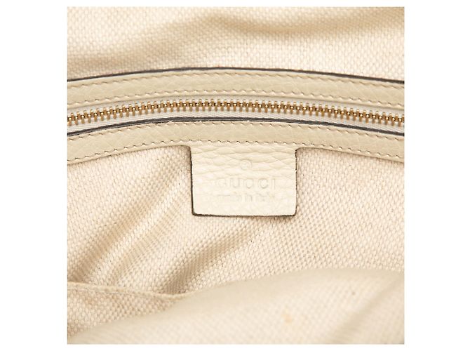 Borsa Satchel Gucci Soho Cellarius Piccola in Pelle di Vitello Bianca Bianco Crudo - vista 5