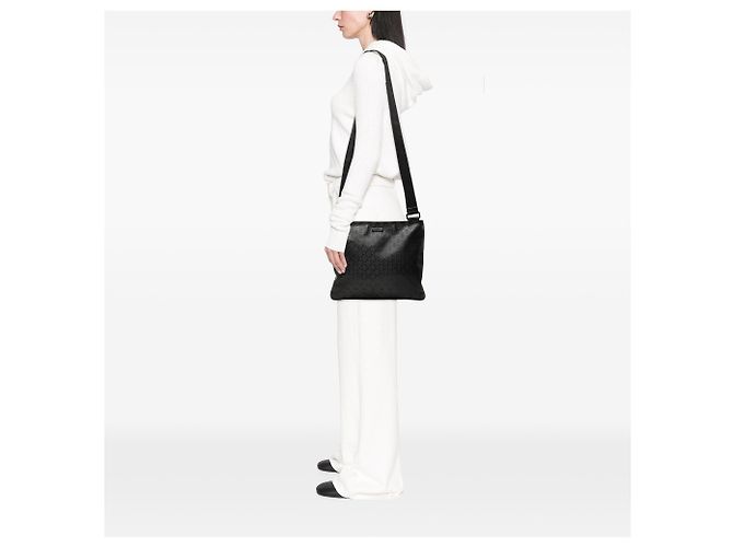 Gucci Borsa a Tracolla Nera Stampa GG Nero - vista 6