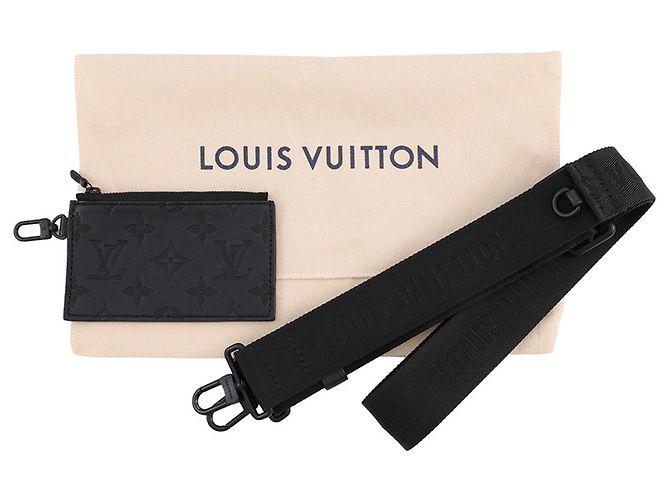 Portafoglio indossabile Louis Vuitton Black Monogram Shadow Gaston Nero - vista 15