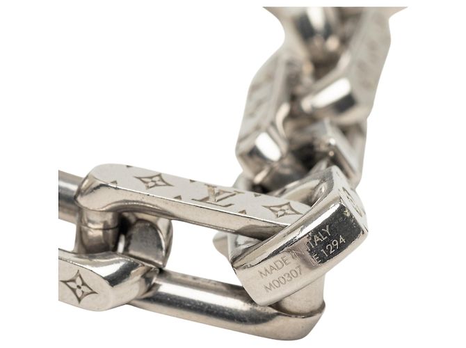 Collana a maglie Monogram Louis Vuitton in acciaio inossidabile argento - vista 2