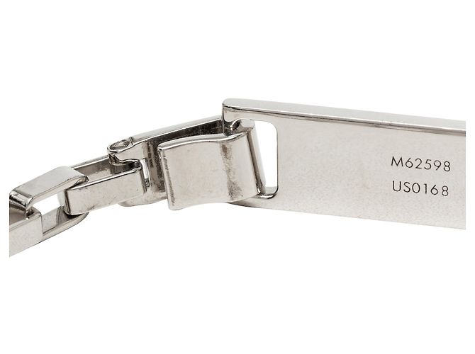Bracciale a catena Louis Vuitton in ottone argentato e smalto Damier Colors Argento - vista 6