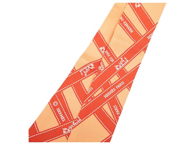 Hermès Orange Bolduc Seidentuch Twilly - Ansicht 3