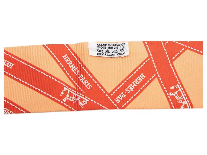 Hermès Orange Bolduc Seidentuch Twilly - Ansicht 5