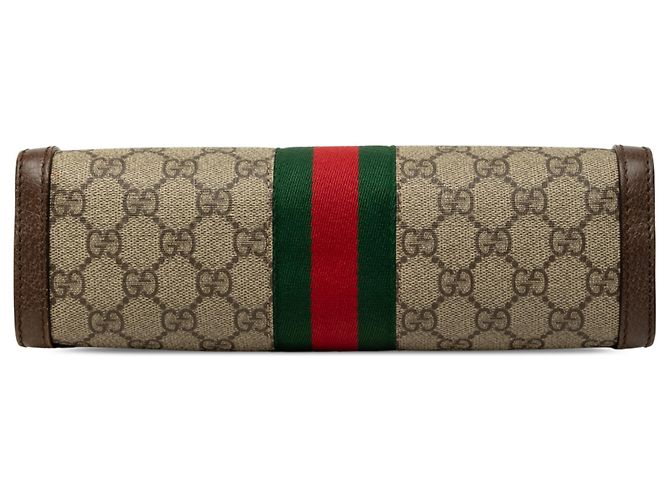 Gucci Beige Small GG Supreme Web Ophidia Chain Crossbody - vista 3