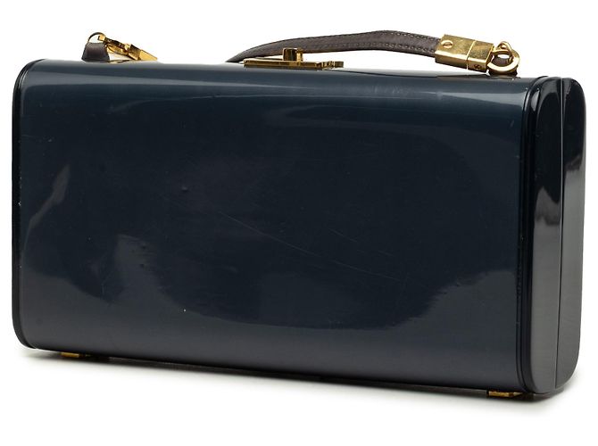 Borsa a tracolla Gucci in vernice blu con chiusura Interlocking G Blu navy - vista 2