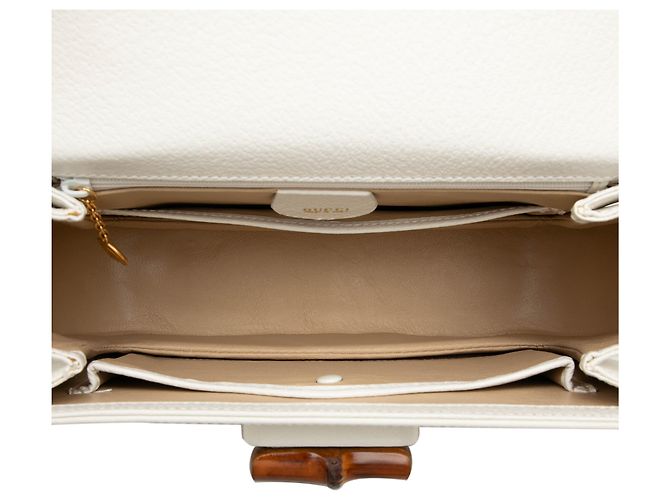Gucci White Calfskin Bamboo Night Bianco - vista 4