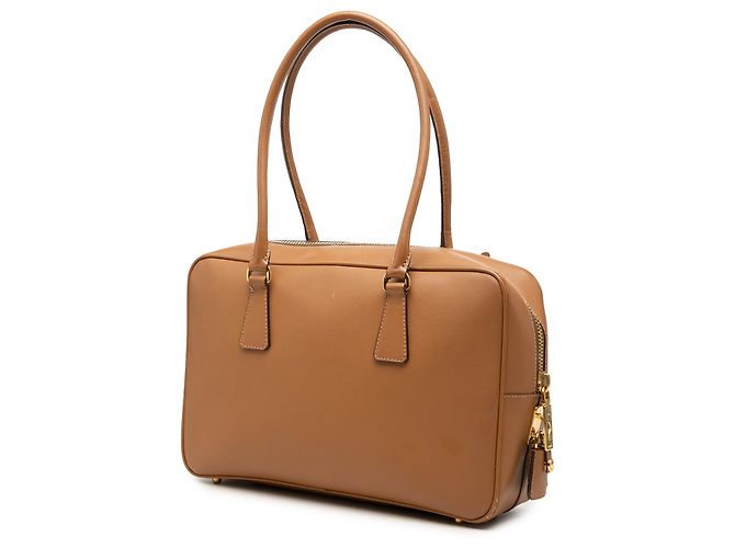 Prada Brown Saffiano Bauletto Handtasche Braun - Ansicht 2