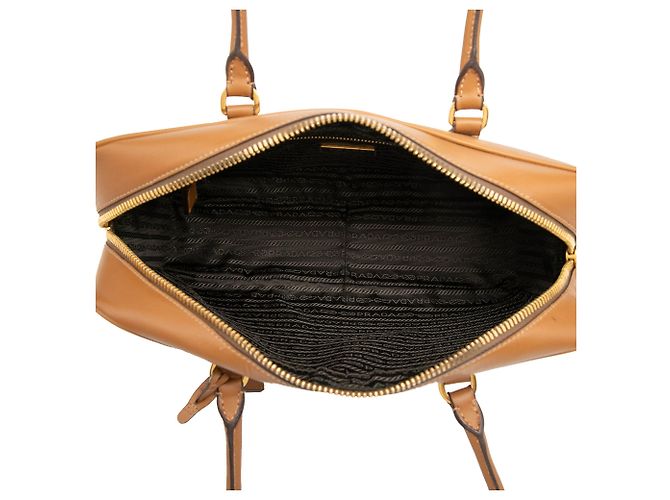 Prada Brown Saffiano Bauletto Handtasche Braun - Ansicht 4