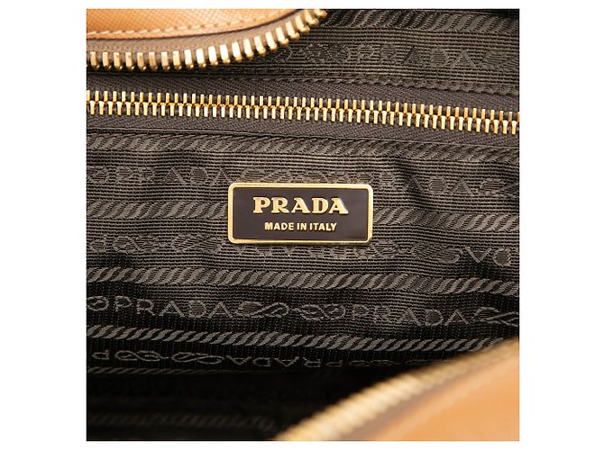 Prada Brown Saffiano Bauletto Handtasche Braun - Ansicht 5