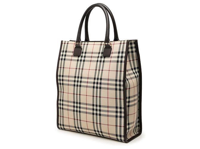 Burberry Beige House Check Canvas Tote - Ansicht 2