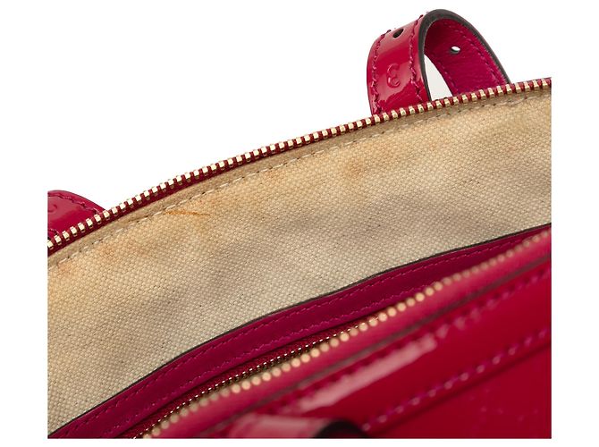 Borsa Gucci Nice Dome Small in pelle verniciata Microguccissima rosa - vista 6