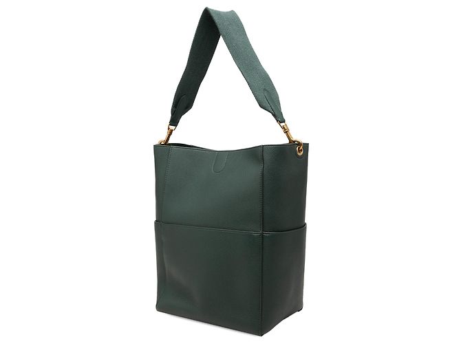 Céline Borsa a secchiello Seau Sangle Celine Verde Medium in pelle di vitello grana morbida Verde scuro - vista 2