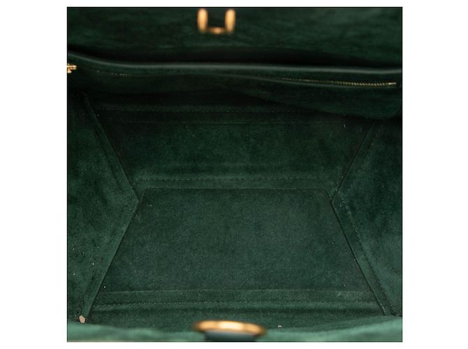 Céline Borsa a secchiello Seau Sangle Celine Verde Medium in pelle di vitello grana morbida Verde scuro - vista 4