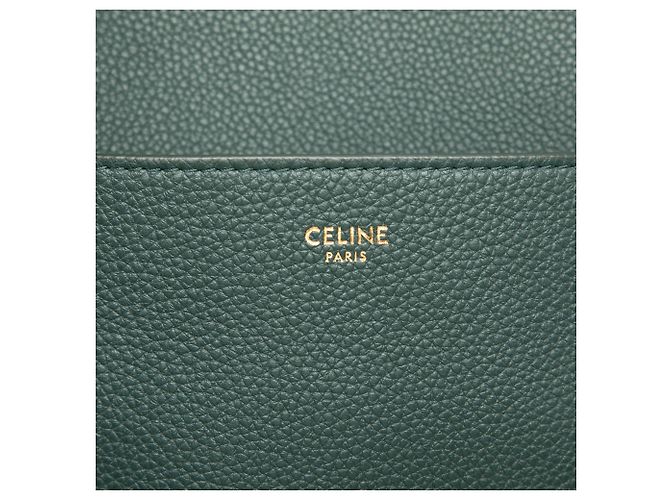 Céline Borsa a secchiello Seau Sangle Celine Verde Medium in pelle di vitello grana morbida Verde scuro - vista 6