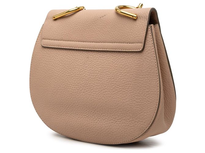 Chloé Drew Crossbody de piel de cordero granulada marrón Small Castaño Carne - vista 2