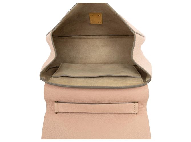 Chloé Drew Crossbody de piel de cordero granulada marrón Small Castaño Carne - vista 4