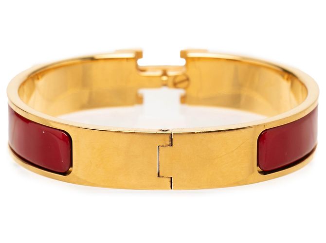 Hermès Clic H Armband PM aus rotem Emaille - Ansicht 3