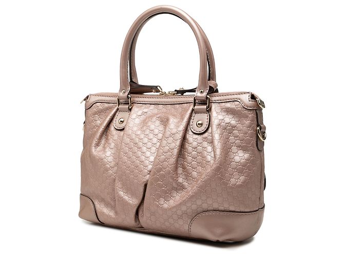 Borsa Satchel Gucci Pink Metallic Microguccissima Sukey Rosa - vista 2