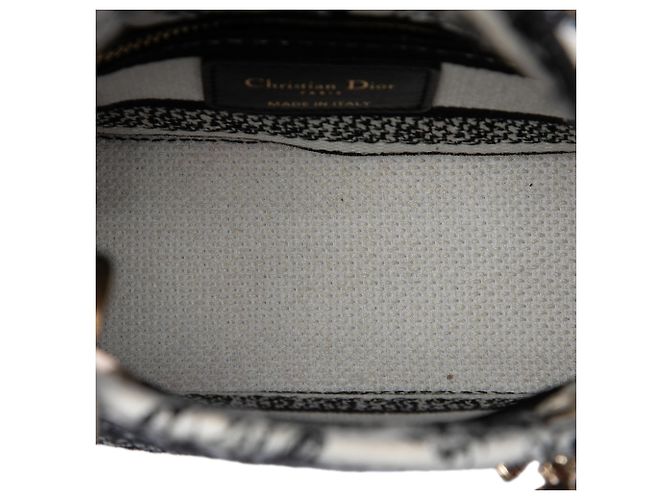 Autre Marque Dior White Mini Embroidered Canvas Plan de Paris Lady D Lite Blanco - vista 4