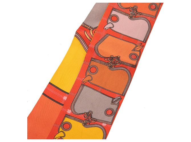 Hermès Orange Camails Seidentuch Twilly - Ansicht 3