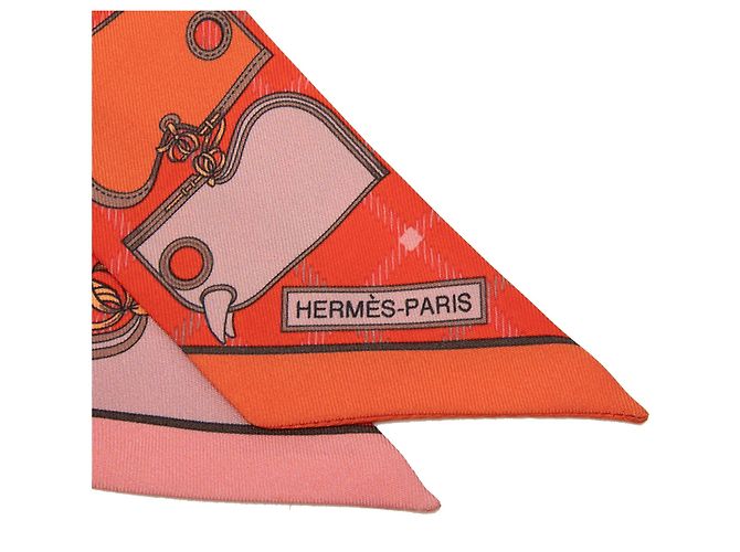 Hermès Orange Camails Seidentuch Twilly - Ansicht 4
