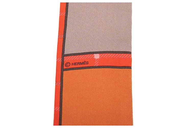 Hermès Orange Camails Seidentuch Twilly - Ansicht 5