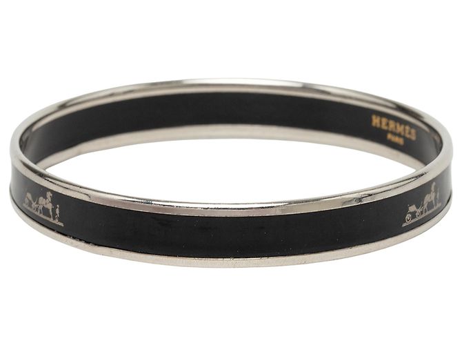 Bracciale Hermès Caleche in smalto nero Narrow 65 - vista 2