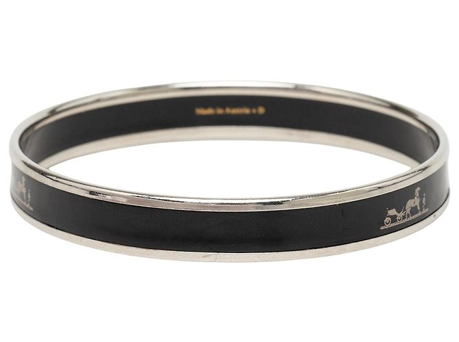 Bracciale Hermès Caleche in smalto nero Narrow 65 - vista 3