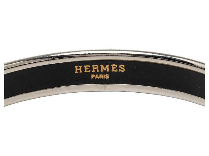 Bracciale Hermès Caleche in smalto nero Narrow 65 - vista 5