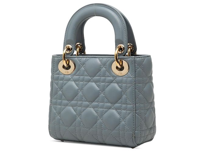 Autre Marque Dior Blue Mini Lambskin Cannage Lady Dior - vista 2