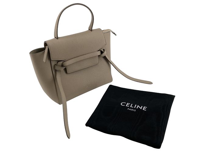 Belt Bag Céline Bolso cinturón Celine Nano de piel de becerro granulada Beige - vista 18