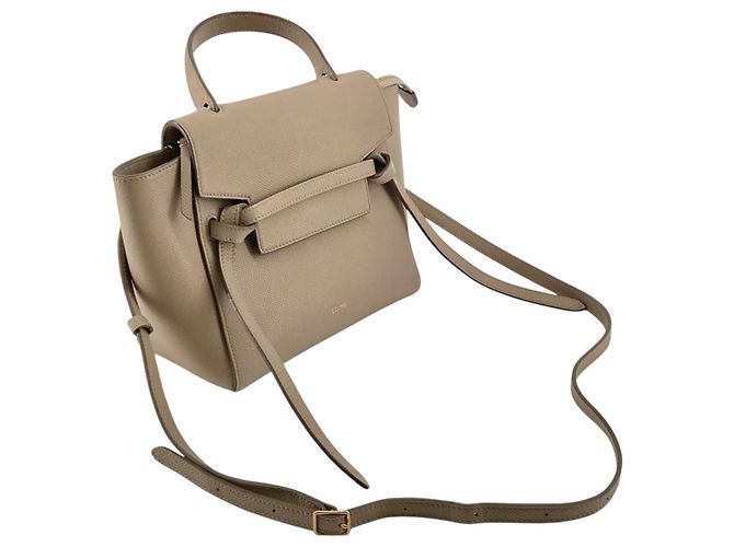 Belt Bag Céline Bolso cinturón Celine Nano de piel de becerro granulada Beige - vista 2