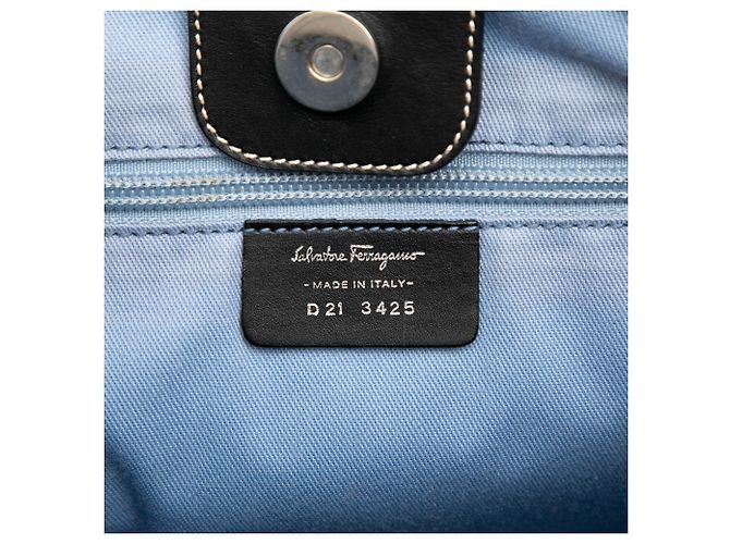 Salvatore Ferragamo Tote Ferragamo in tela nera Nero - vista 5
