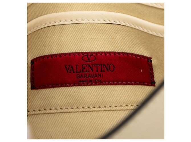 Valentino Mini Borsa a Tracolla Rockstud in Pelle Bianca Bianco Crudo - vista 5