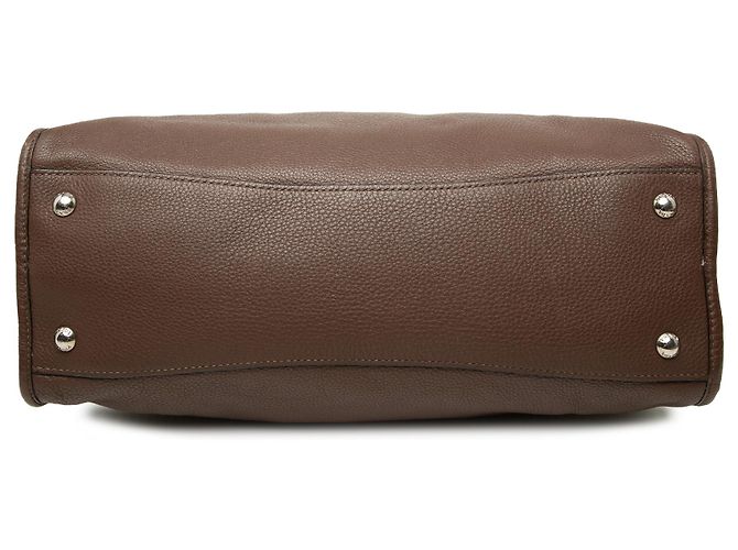 Borsa Prada in Vitello Phenix marrone con chiusura a zip - vista 3